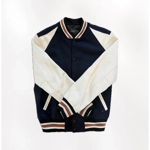 Coach “Restored Varsity Jacket” Navy/White- Size 52